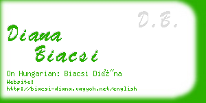 diana biacsi business card